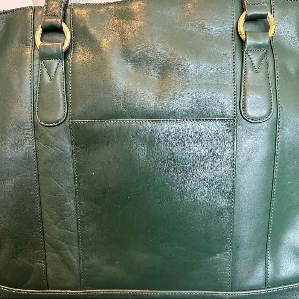 Echelon Leathers green unisex tote - Picture 4 of 15